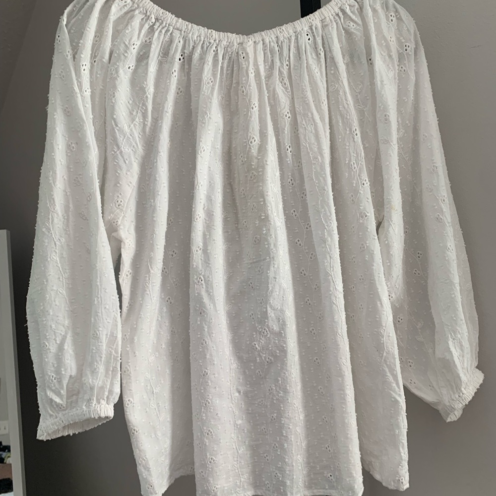 NWT Joie White Tie Front Blouse with Relaxed Fit - Picture 3 of 15
